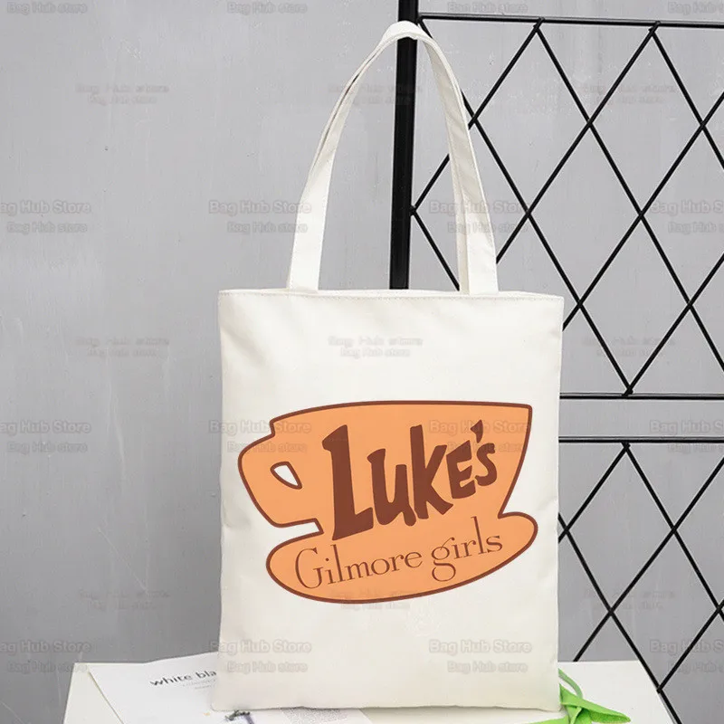 Gilmore Girl Hollow Luke\'s Diner płótno artystyczne na kawę torby prosty nadruk zakupy dziewczęce na co dzień Pacakge