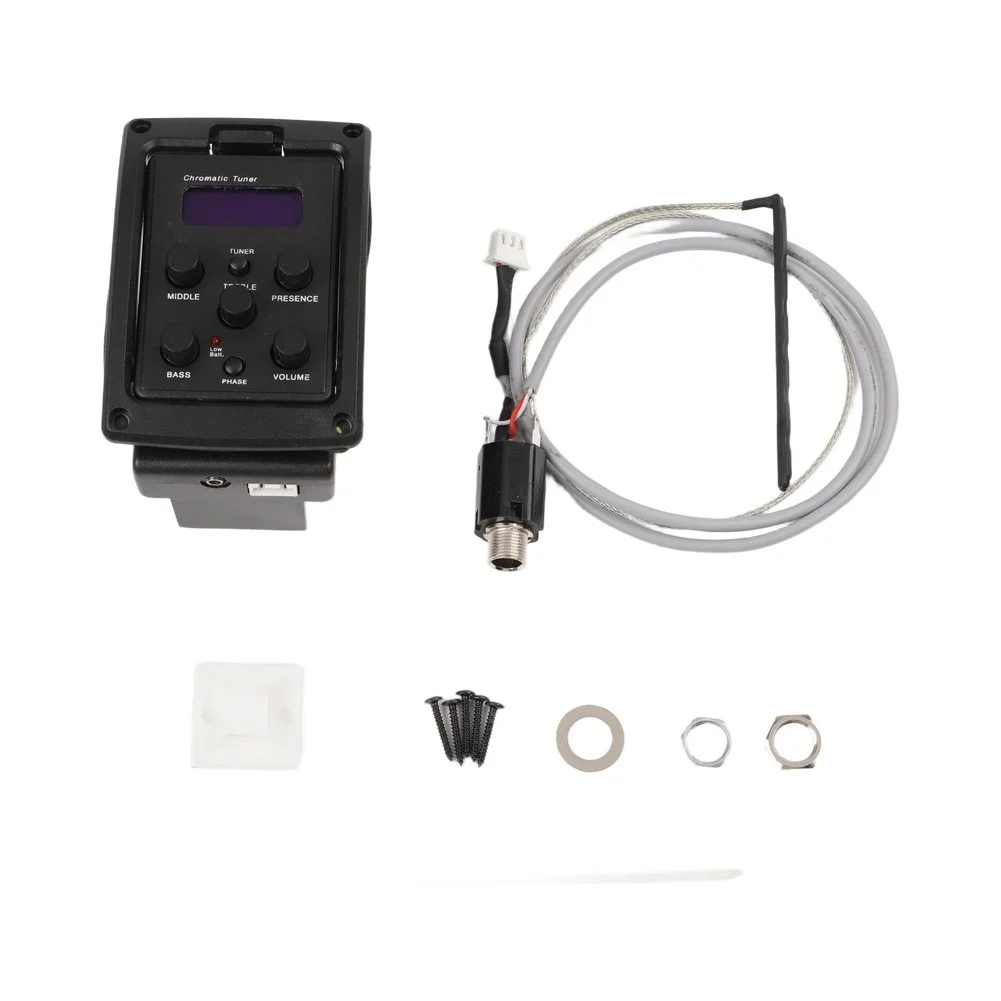 Direct Output Acoustic Guitar EQ For Recording Concealed Battery Compartment 9V Battery Powered Discreet Installation