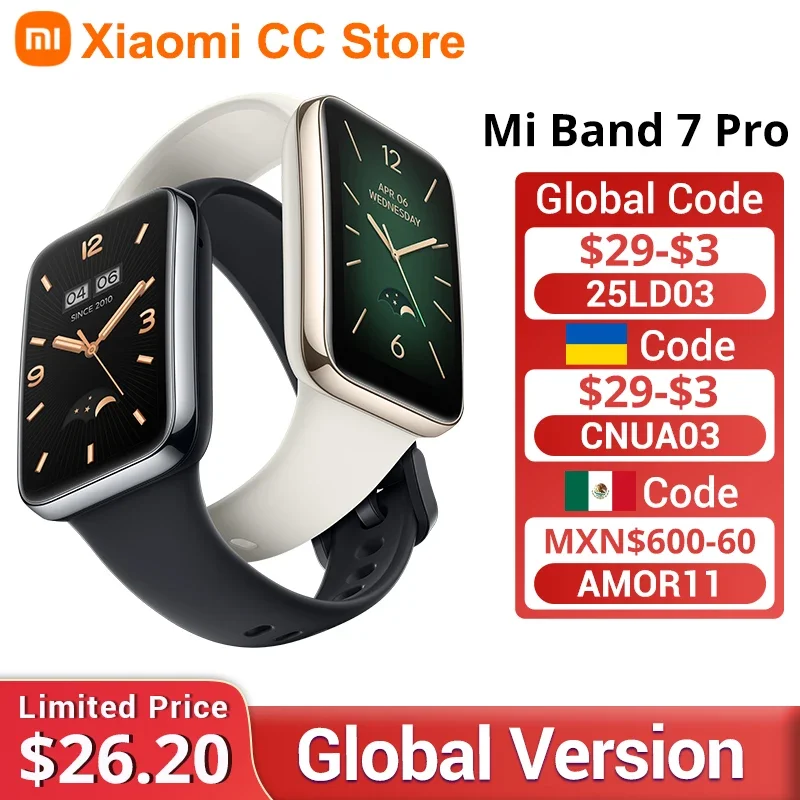 

[World Premiere] Global Version Xiaomi Band 7 Pro 1.64'' AMOLED Curved Screen GPS Blood Oxygen 12Day Battery Smart Band 7 Pro