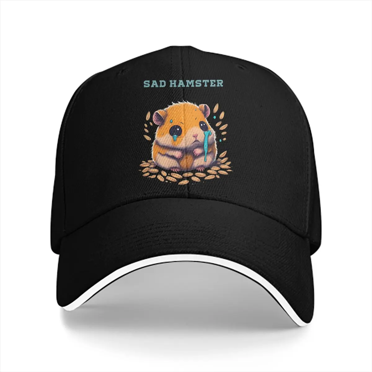 Washed Men's Baseball Cap Cry Trucker Snapback Caps Dad Hat Sad Hamster Golf Hats