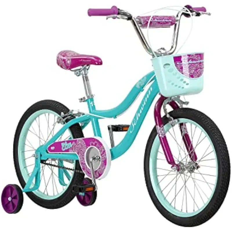 

Koen & Elm Toddler and Kids Bike, For Girls and Boys, 18-Inch Wheels, BMX Style, Training Wheels Included, Chain Guard