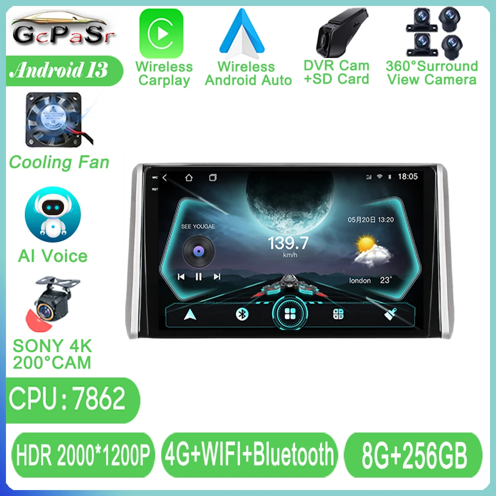 

Android 13 Car Radio For Toyota RAV4 XA50 2018 2019 2020 Auto Head Unit Multimedia QLED Player Navigation GPS 2din DVD Screen