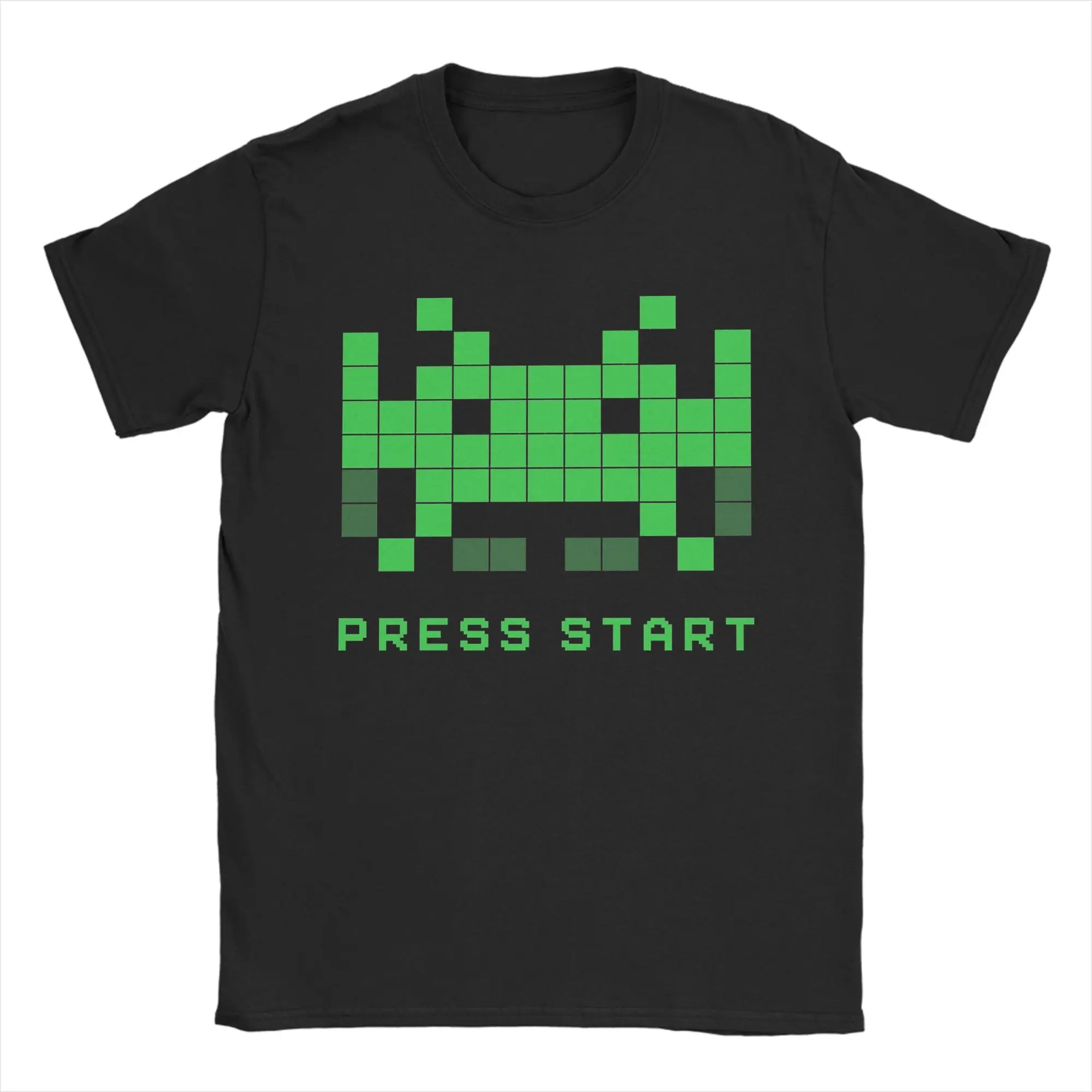 T-shirts Space Invaders pour hommes, hauts en pur coton, t-shirt à manches courtes et col rond, t-shirt pour adulte
