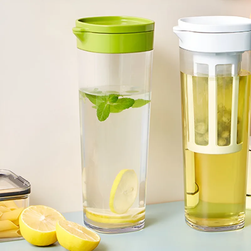 غلاية مشروب بارد منزلية مع فلتر عصير ثلاجة، غلاية مياه باردة متعددة الوظائف