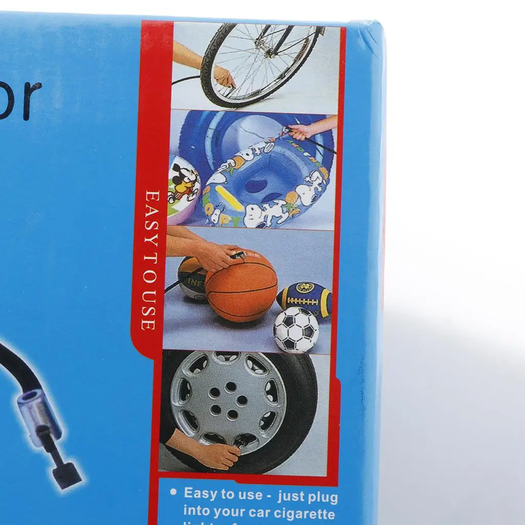 Compact Tyre Air Inflator 300PSI Metal Plastic Electric Compressor Pump for Car Tricycle Football Balloon Inflatable Use