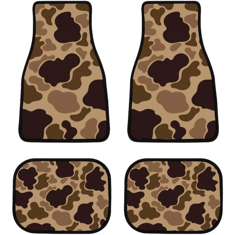 

Набор из 4 предметов, винтажный камуфляжный автомобильный напольный коврик с уткой, противоскользящие автомобильные ковры, подушечки для ног, всепогодные аксессуары для интерьера, украшение