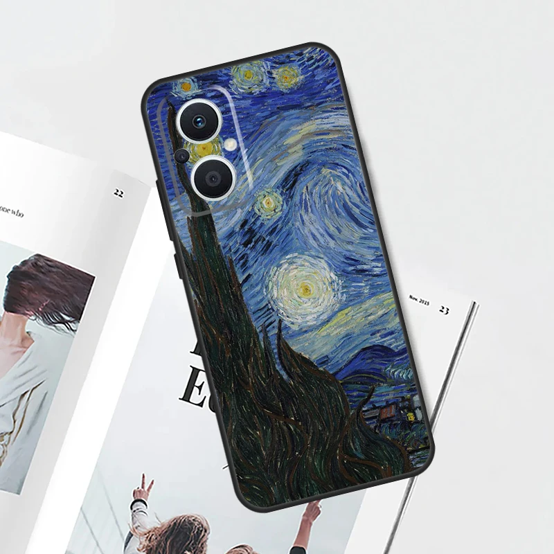 Van Gogh Art Oil Painting Case For OPPO Reno 10 8 Pro 4Z 5Z 4 5 6 7 Lite 8T OPPO Find X5 Lite X6 Pro X3 X2 Neo Cover