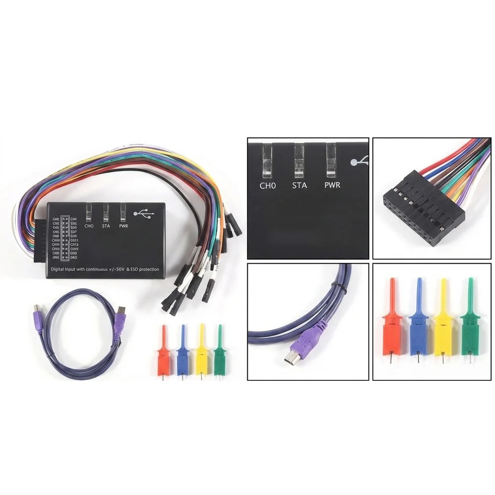 for logic Analyzer with 16 Digital Channels and Adjustable Sampling Rate from 16MHz to 100MHz Based on Active Channel Count