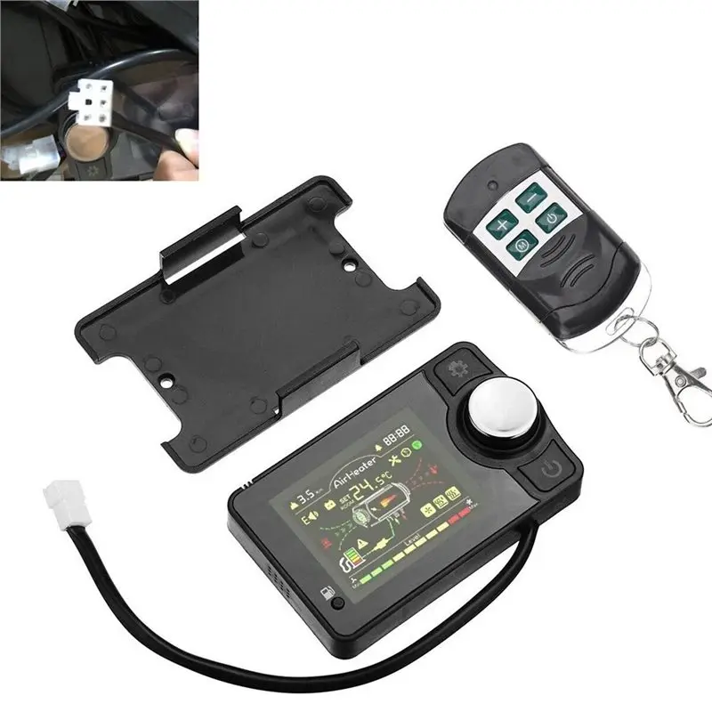 Compact Large Screen LCD Display Digital Control Motherboard Universal 12V/24V Car Air Parking Heater Switch+ Remote Control Acc