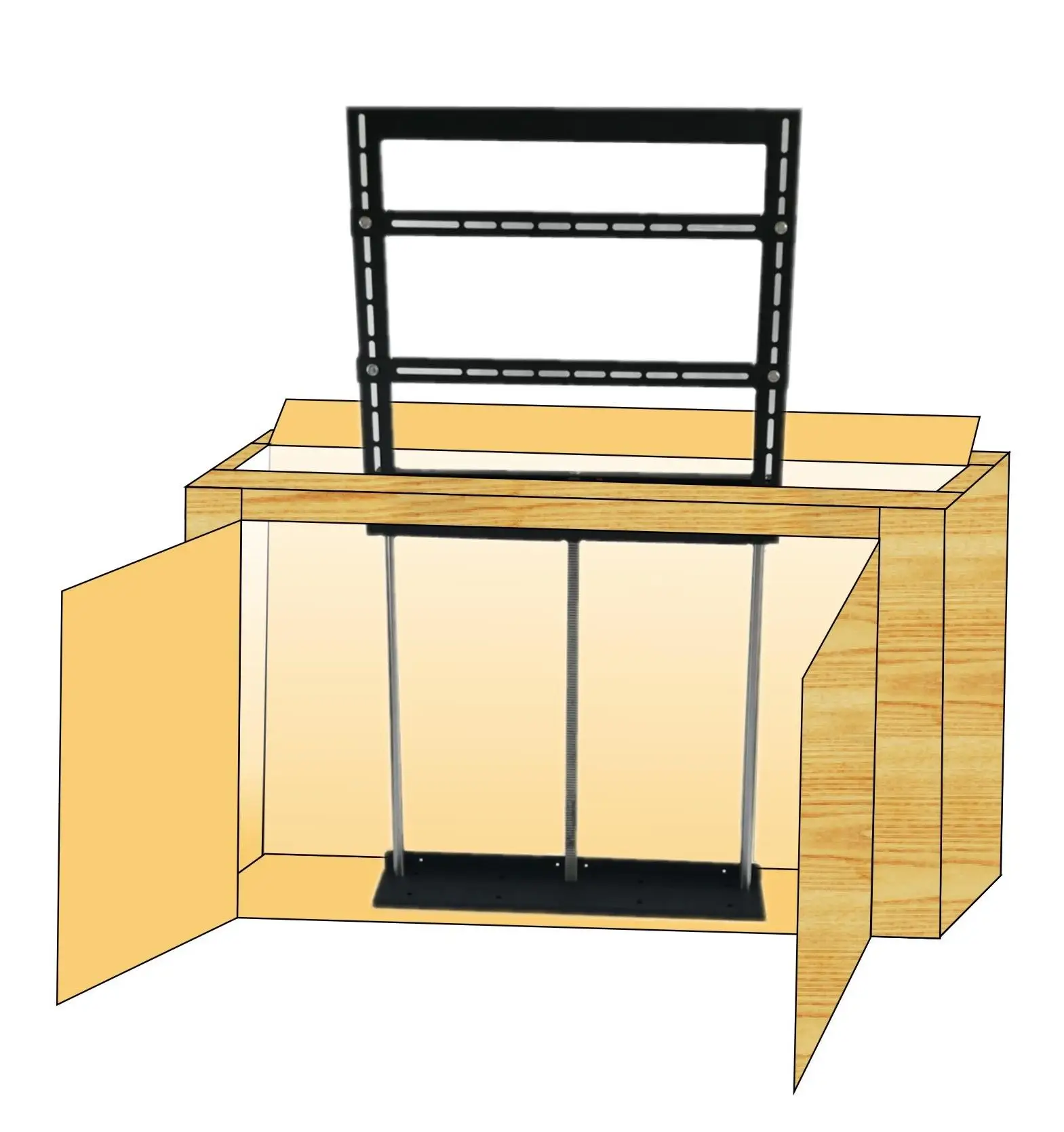 ZJW STLF Advanced Cheap Tv Lift Tv Remote Control Ten Electric Mobile Bracket  Stand Diy Motorized Sliding Tv Mount Swive