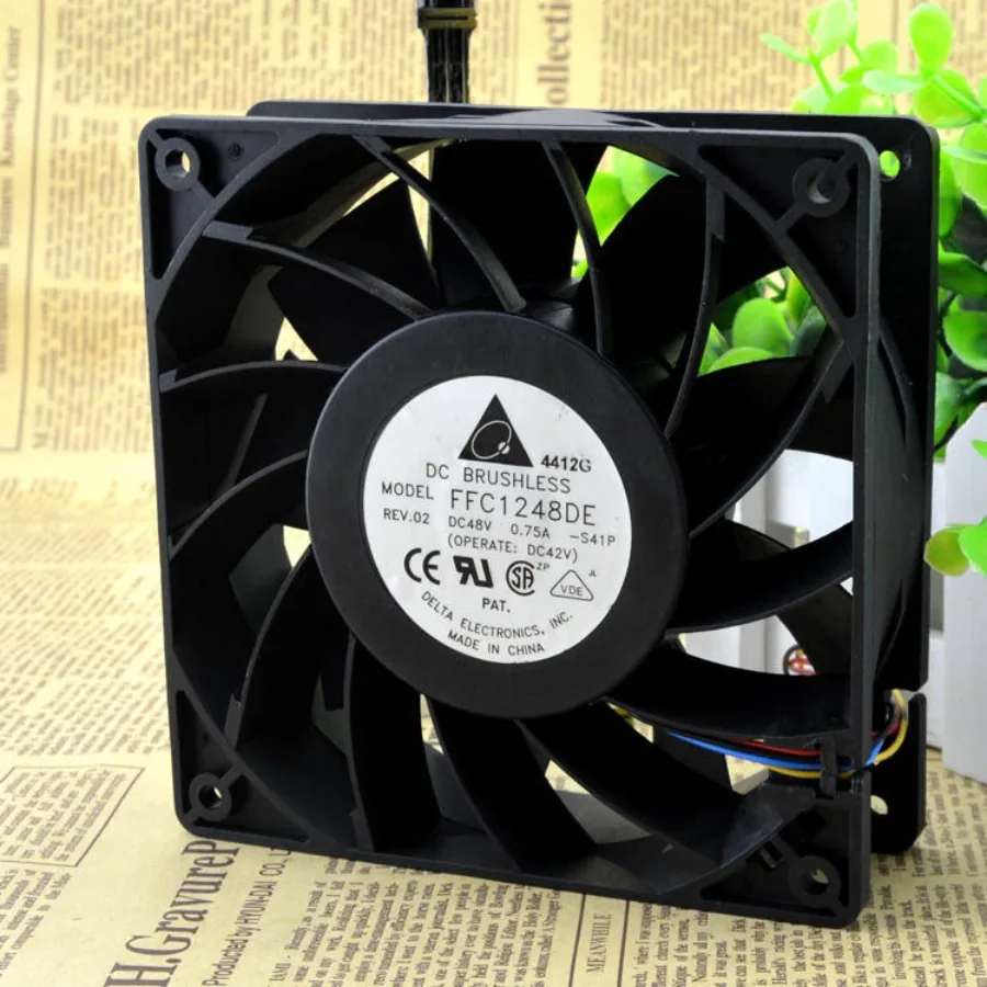 AA + Delta 12038 12CM large air volume fan 48V 0.75A FFC1248DE double ball, a large number of spot wholesale, another price