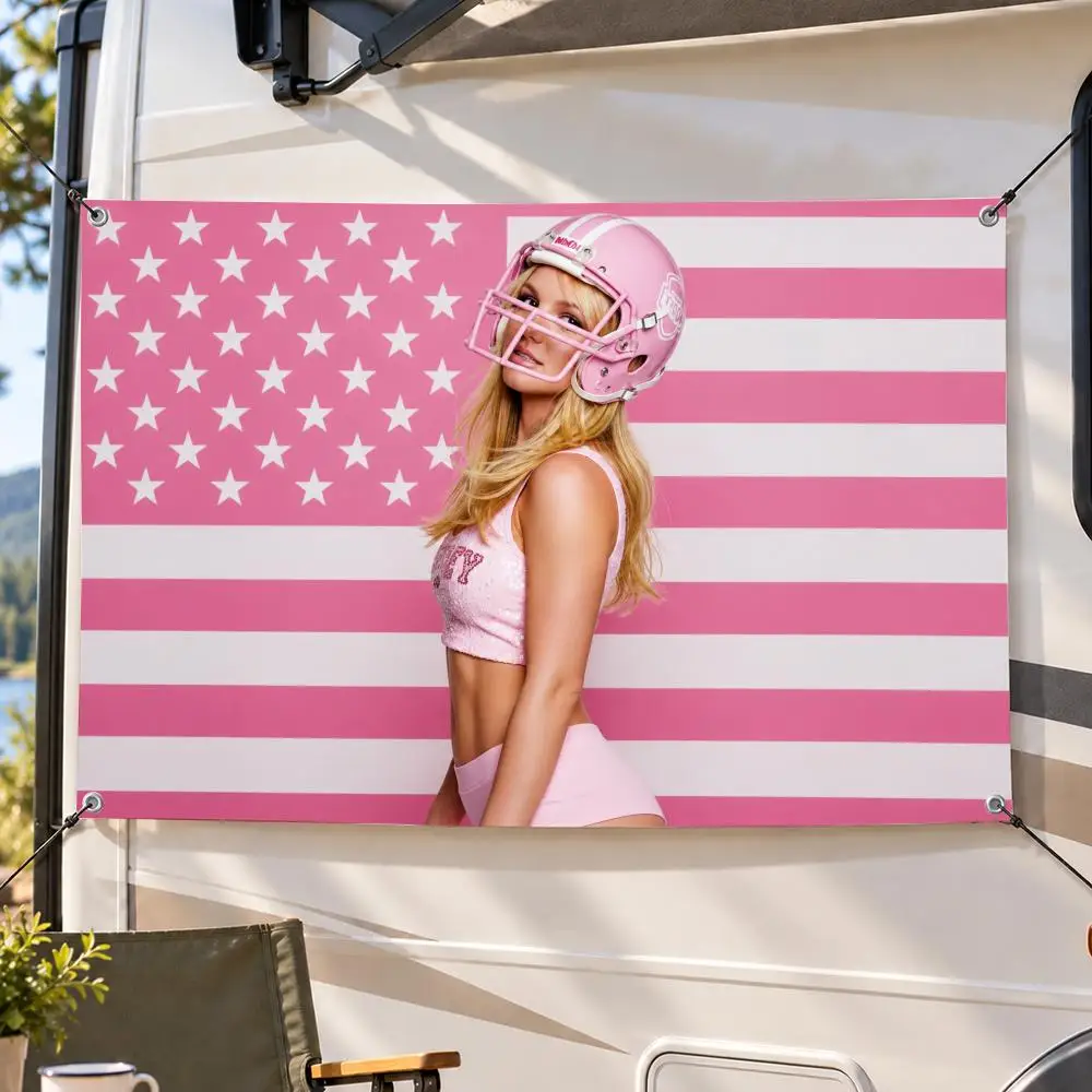 Music Pop Icon Britney Spears Flags Decorative Flag Banner Indoor Outdoor Garden Yard Patio Party Camping Wall Decor Gift