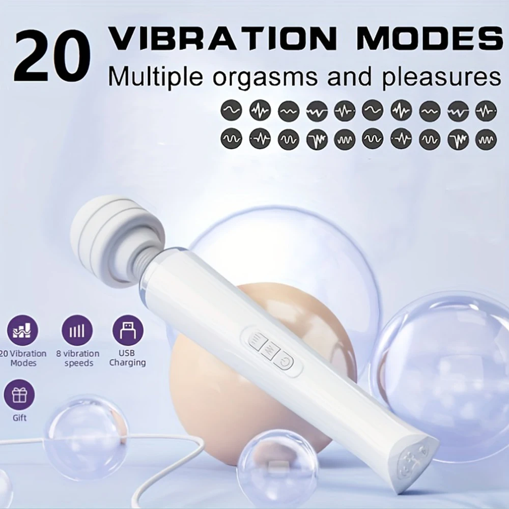 عصا سحرية قوية هزاز للنساء كبير AV مدلك الجسم G بقعة البظر محفز USB شحن الجنس لعب الكبار للمرأة #2