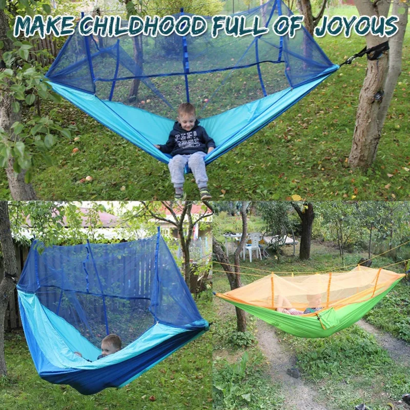 1-2 Person Hammock Outdoor Camping Hammock With Mosquito Net High Strength Parachute Swing Bed For Outdoor Hammock For Camping