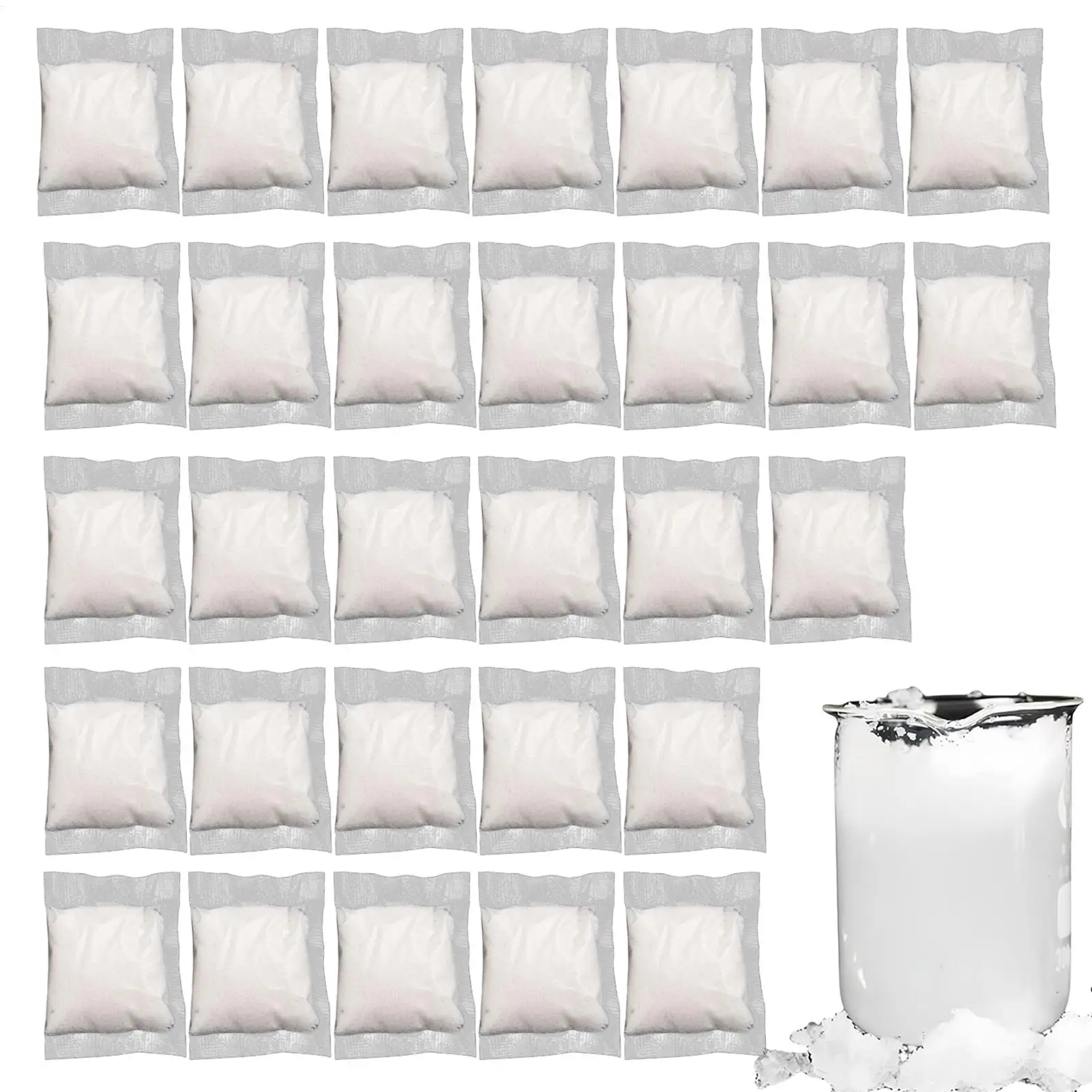 30 Pieces Portable Toilet Powder Liquid Solidifier Odor Neutralizer for Backpacking Travel Hiking Camping Mountaineering