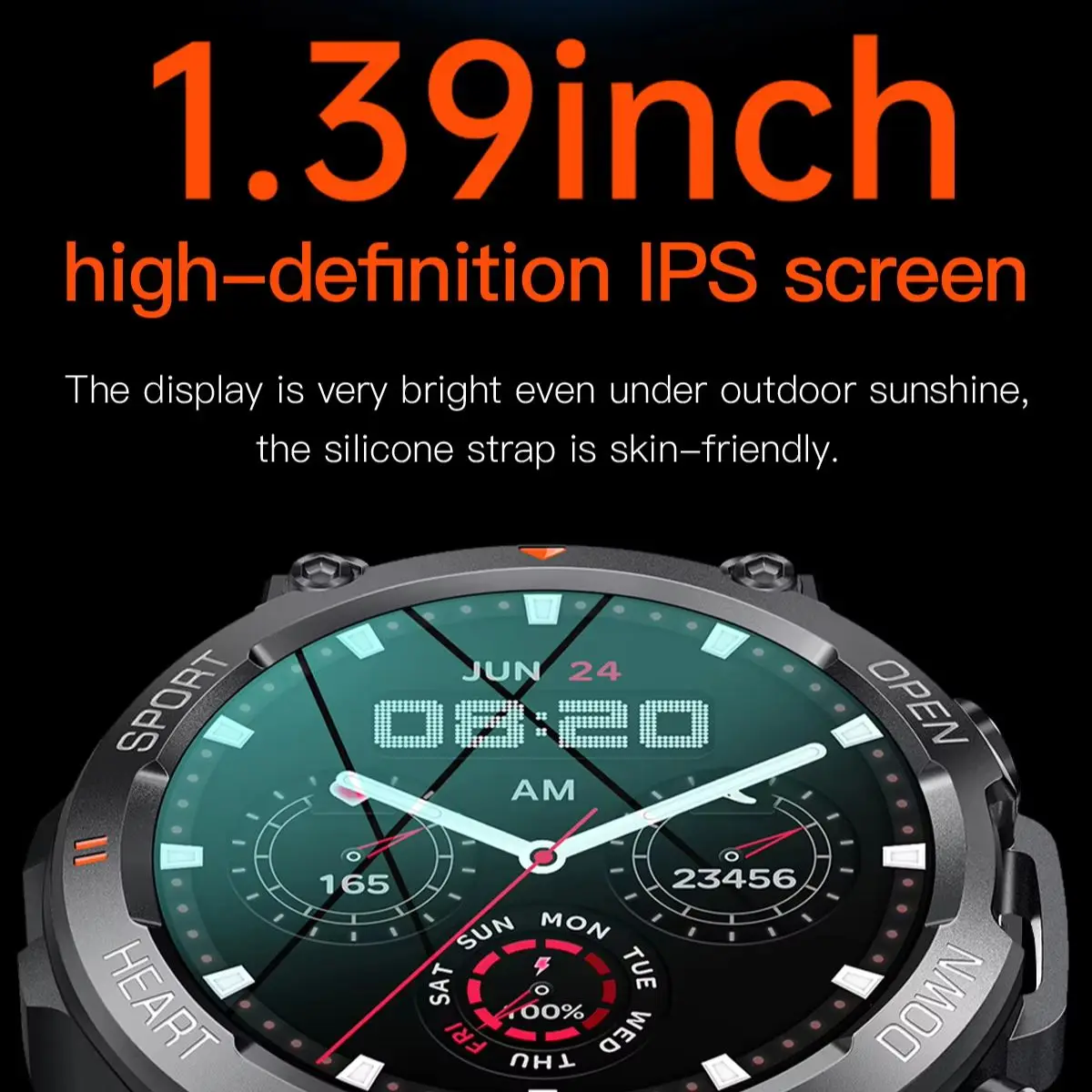 ROLLSTIMI Men Women Personality Trendy Smart Watch Weather Heart Rate Sleep Monitoring Social Bluetooth Call Sports Camera Watch