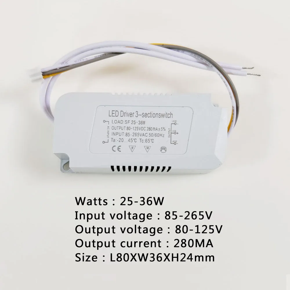 AC 85-265V LED Driver Power Supply Adapter for Led Lamp Panel Ceiling Light Lighting Double color 3pin Transformer 18W-150W