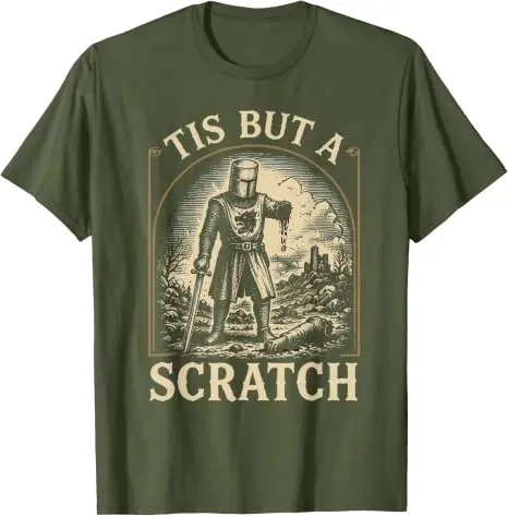 Das ist nur ein Kratzer Lustiges Mittelalterliches Ritter-Grafik-T-Shirt Retro-Krieger Mittelalterliche Rüstung Grafik-Bekleidung Herrenmode Halloween-Geschenk – Detail 11