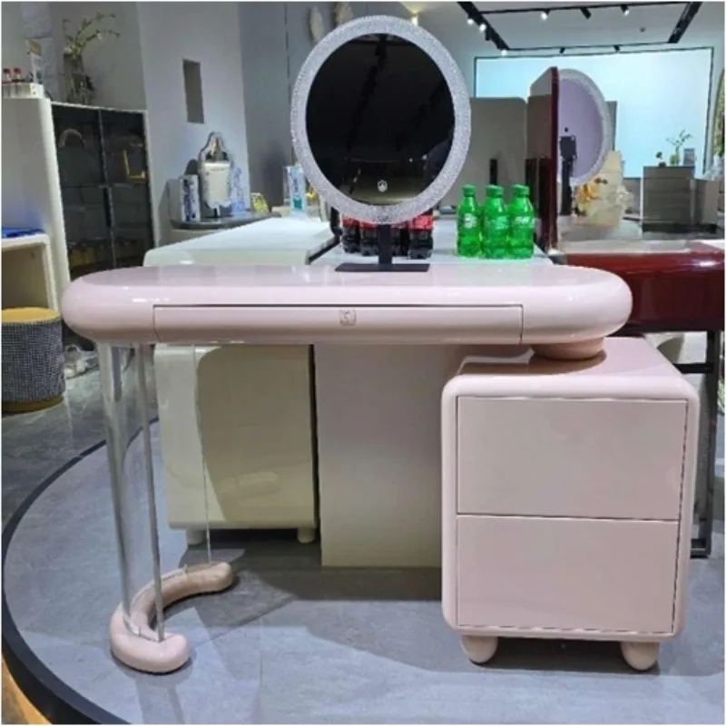 Macaron color dopamine new small apartment dresser, paint makeup table cream style bedroom simple and fashionable