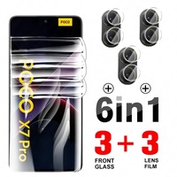 6In1 Hydrogel Film For Xiaomi Poco X7 X6 X5 X4 Pro Screen Protector With Camera Glass For Xiaomi Poco X7 Pro X3 GT NFC Soft Film