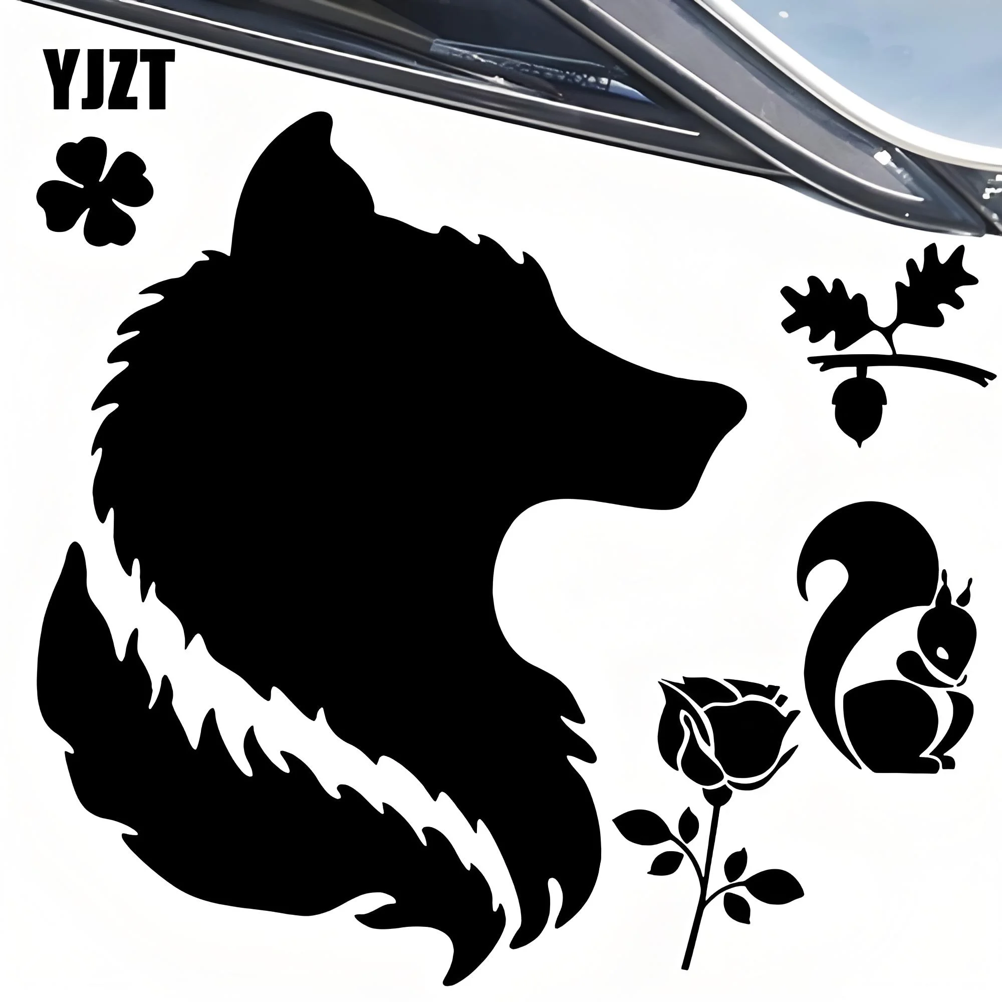 

The cute bear and squirrel car stickers are suitable for side door rear windshield windows.
