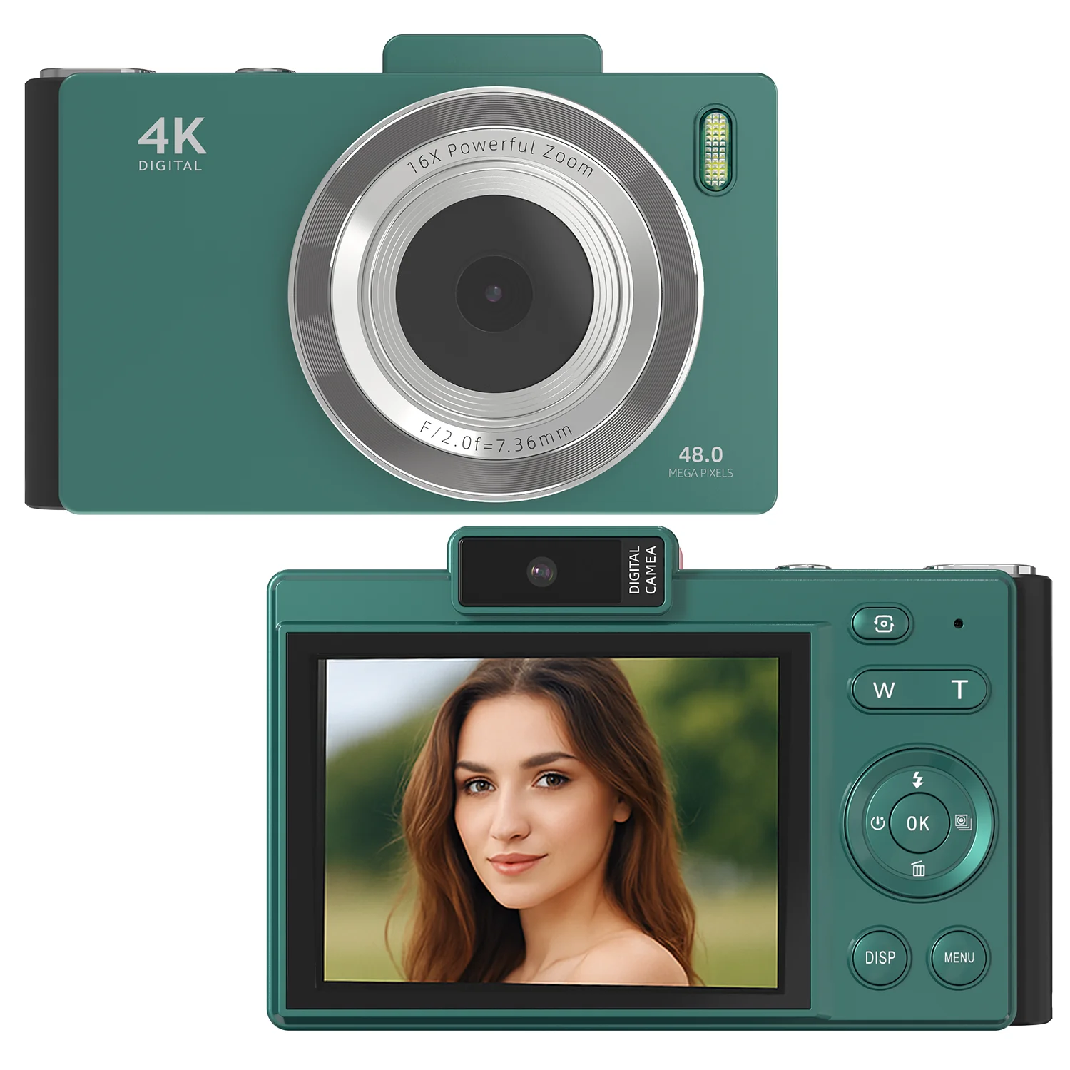 2025 Neu Retro Digitalkamera mit 48MP Dualobjektiv, 2.8" IPS Bildschirm, 16X Zoom, Autofokus, OTG & SD-Karte Unterstützung, 64GB