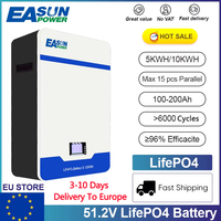 EASUN POWER 51.2V 5KWH 10KWH LiFePO4 Battery Powerwall 48V 100AH 200AH Battery Lithium Iron Battery 6000+ Cycle CAN RS485 BMS