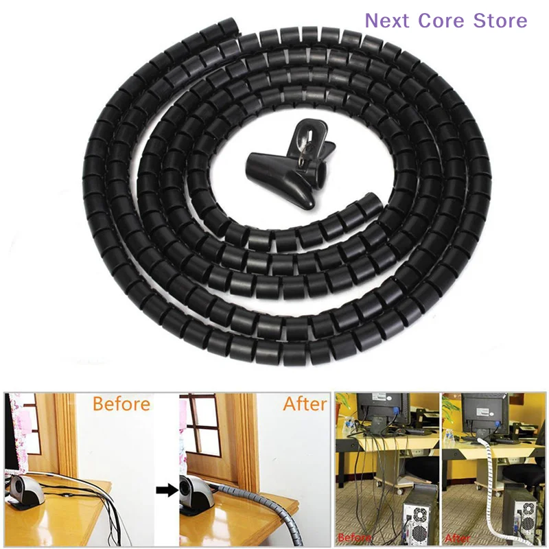 [NC]1M 8mm Wire Spiral Wrap Sleeving Band Tube Cable Protector Line Management[NC]
