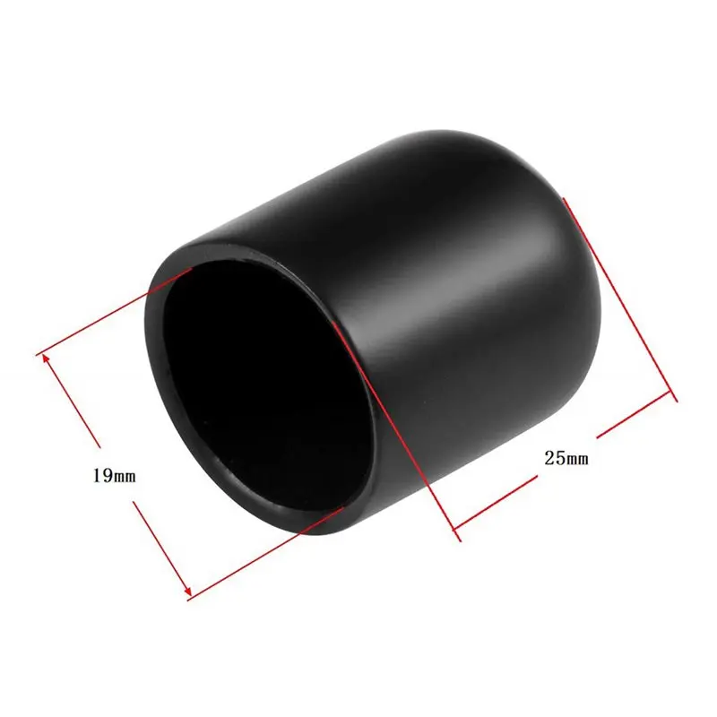 A93E-80Pcs Rubber End Caps 19Mm ID PVC Round Tube Bolt Cap Cover Screw Thread Protectors Black