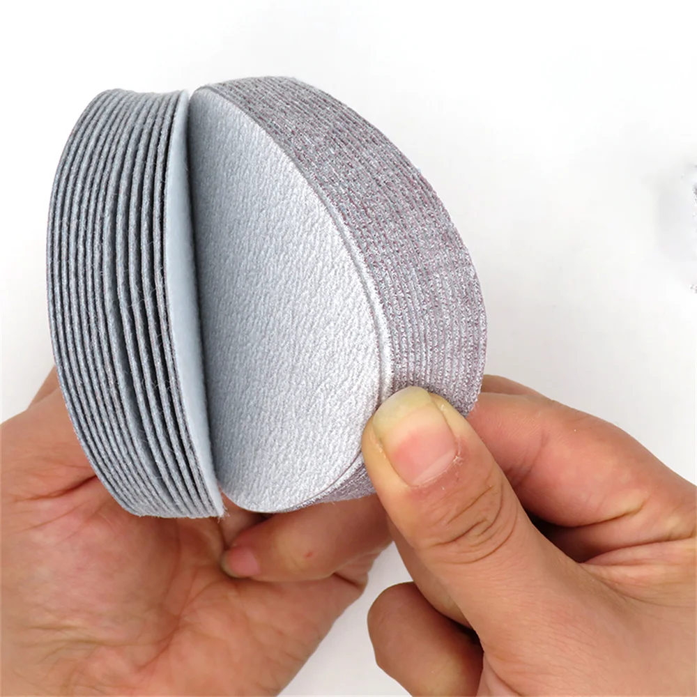3 Inch 60-1200 Grit Disc Flocked Backing Sandpaper White Sand Dry Sanding discs Leather Dry Grinding Metal Car Sanding Polishing