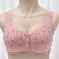 Front Closure Cotton Bra for Women Breathable Soft Brassiere Wire Free Thin Cup Bralette Sleeping Lingerie