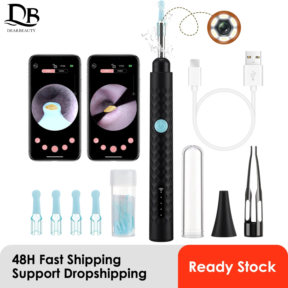 

2-in-1 Visual Earwax Cleaner with Camera HD Endoscope Earwax Removal Tool Kit Ear Scoops Tweezers Ear Pick for Cleaning Earwax
