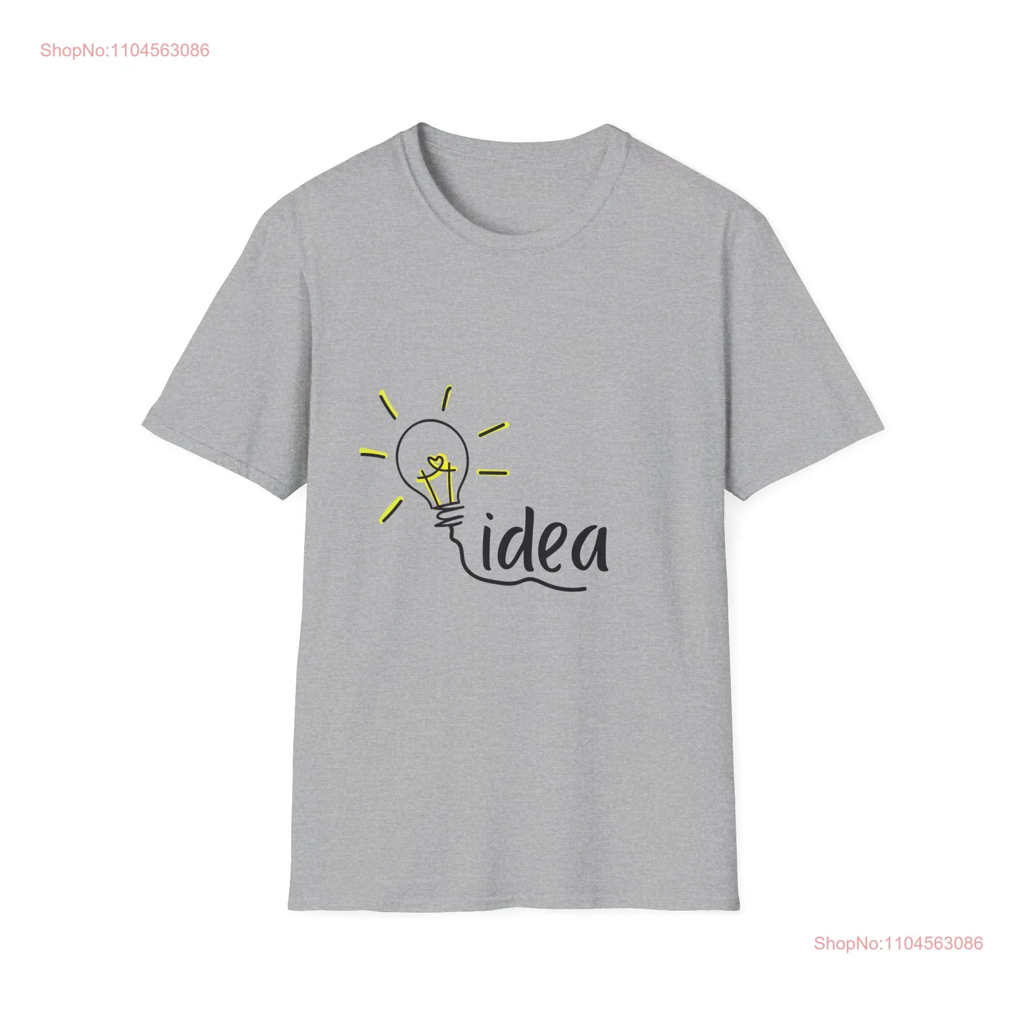 Light Bulb Idea Softstyle T Shirt Motivational for Creatives Inspirational Casual Wear Everyday Comfort