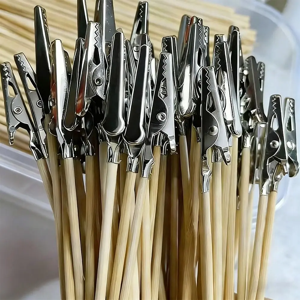 10/20PCS Metal Rubber Model Painting Stand Modeling Tools Updated Design Alligator Clip Stick Long-tailed Wood Stick Detachable