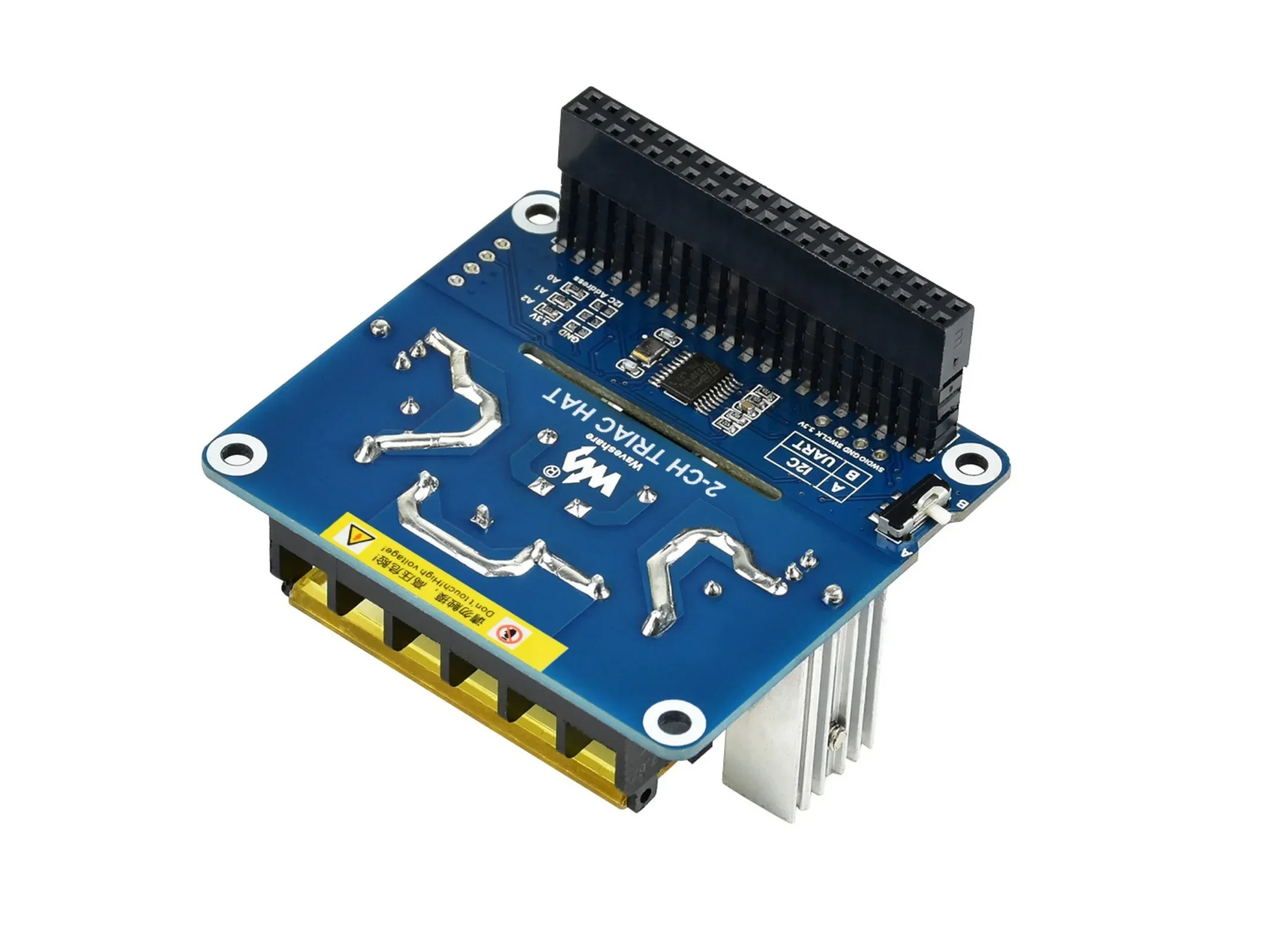 Raspberry Pi modul ekspansi triac dual-channel thyristor dengan kendali perintah MCU mendukung antarmuka UART dan I2C