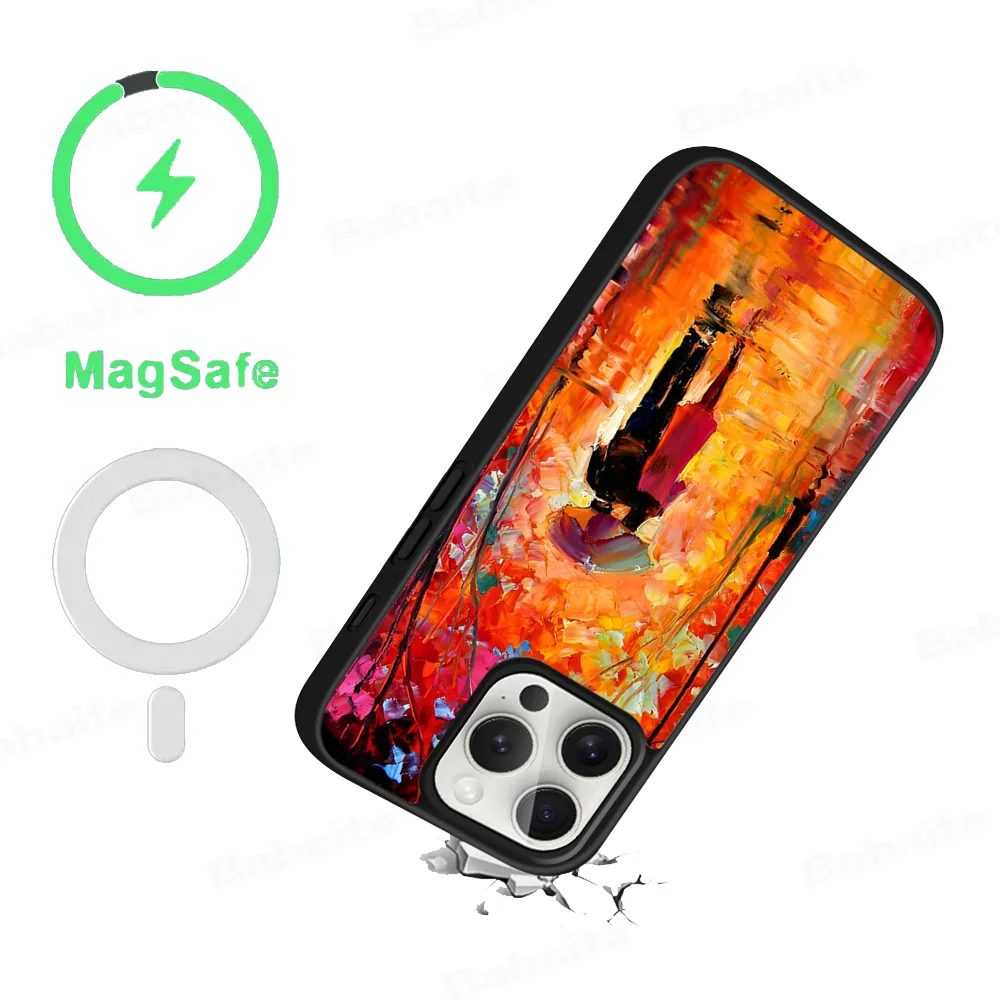 L-Leonid A-Afremov Oil Painting Phone Case Magnetic Case For iPhone 16 14 13 12 11 15 Pro Max Plus For Magsafe Wireless Cover