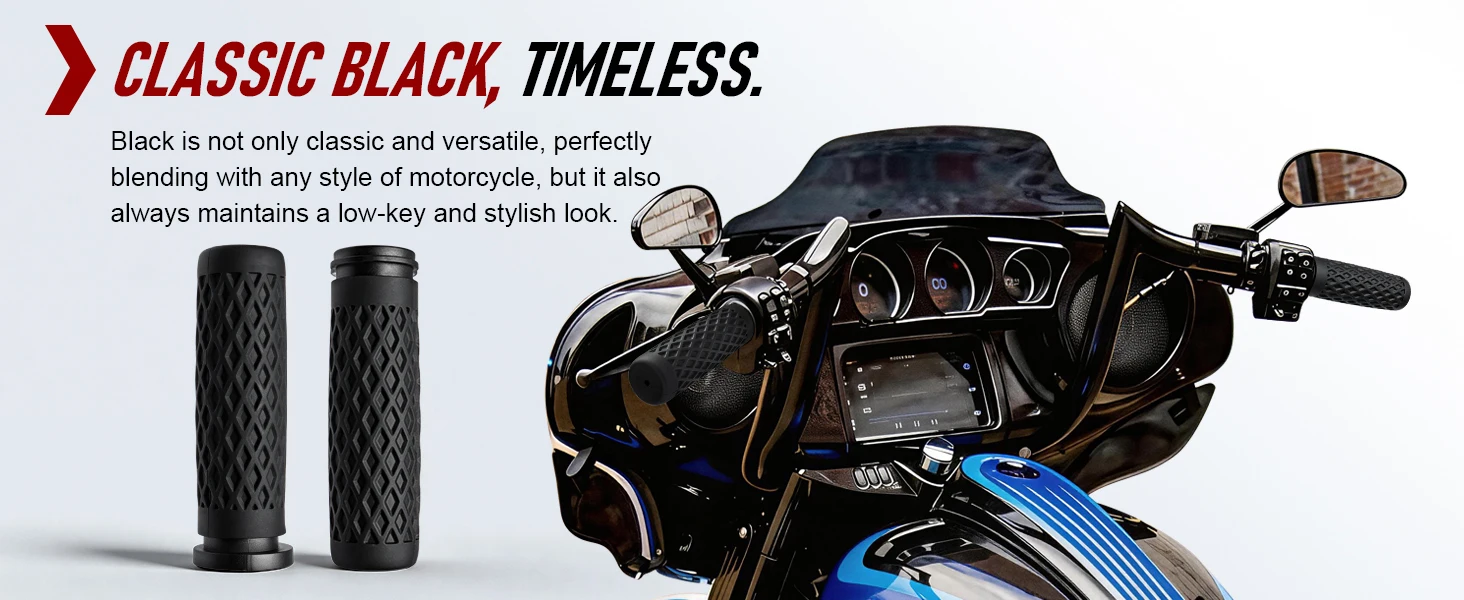 1" Silikon-Lenkergriffe für Harley Touring & Trike ab 2008, Softail 2016-2024, Low Rider S & FXSE 2016-2017 – Detail 5