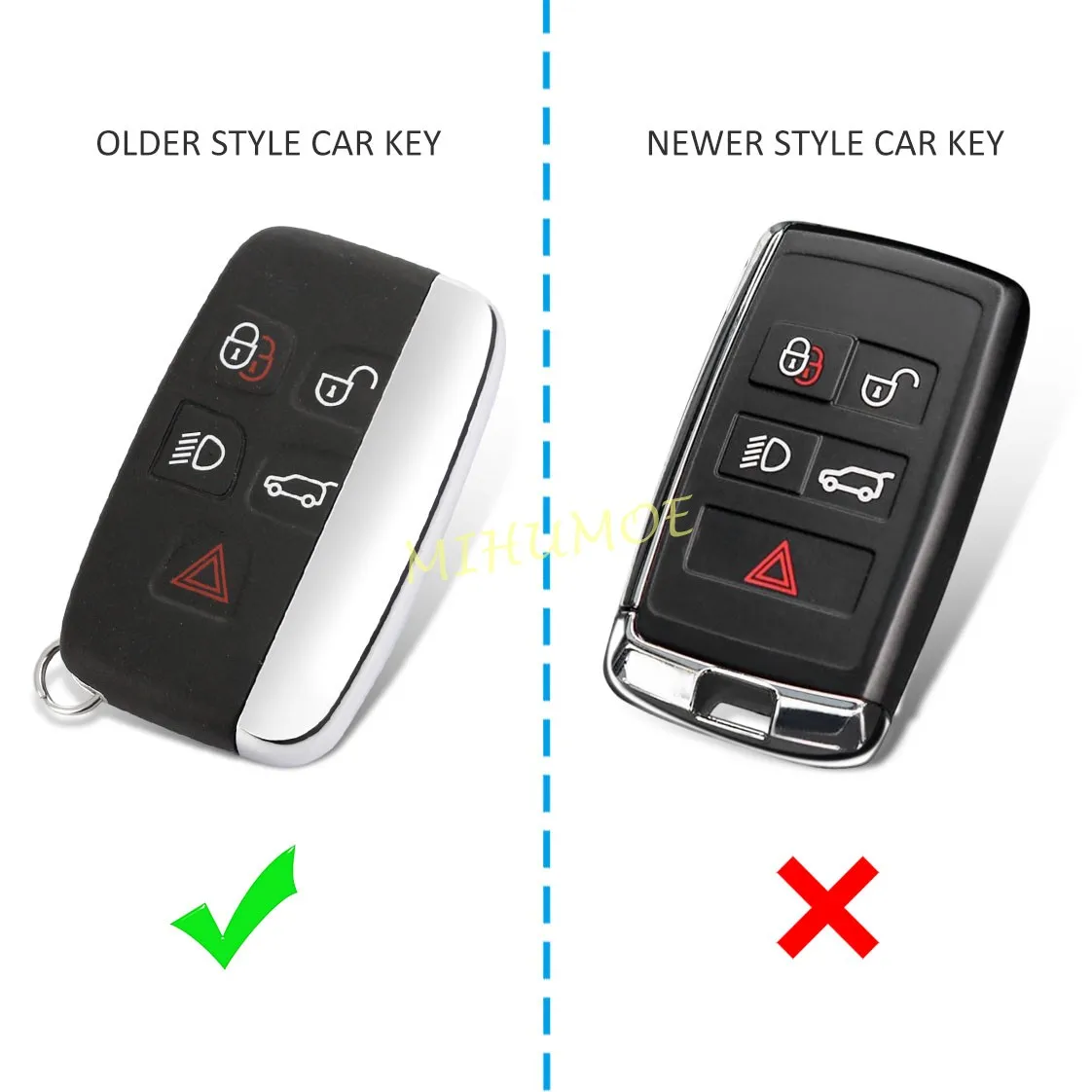 For Land Rover Jaguar Metal Silicone Car Key Fob Case Cover Keychain For Range Rover Sport Evoque Velar XE XF XJ F-PACE F-TYPE - view 2