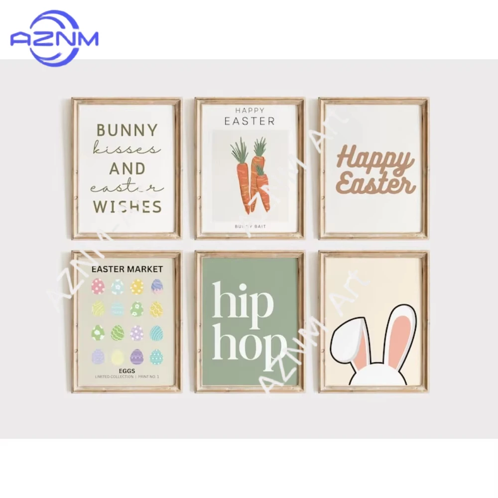 1PC ，Frameless Easter Wall Art Art Prints, Neutral Easter Decoration, Spring Wall Art, Simple Easter Wall Art, Digital Download
