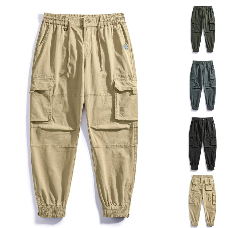 Youth Outerwear Workwear Pants Premium Look Trendy Loose Fit Multi-Pocket Chinos for Men