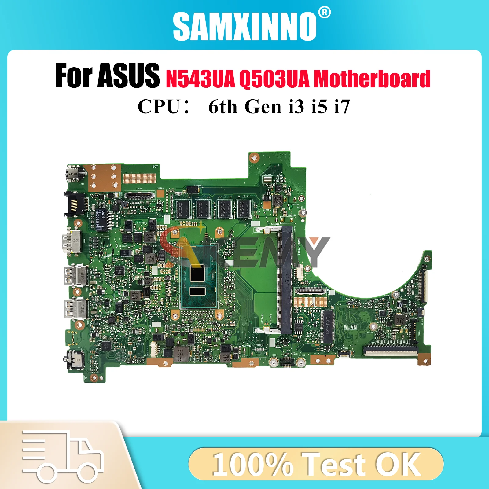 

Q503UA Материнская плата для ноутбука ASUS VivoBook Q503UA Q503U N543UA Материнская плата для ноутбука с процессором i3 i5 i7 100% тест ОК быстрая доставка