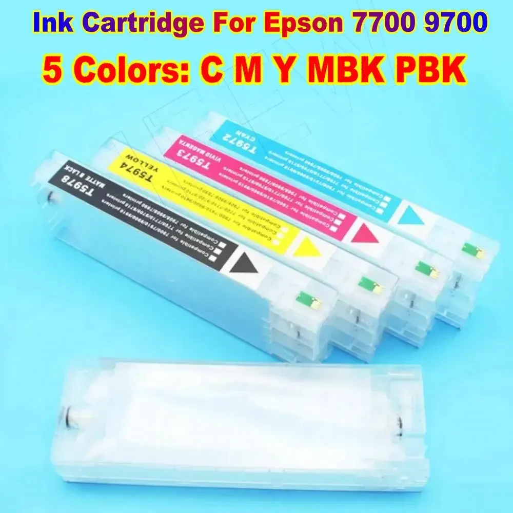 

700 мл картриджи 9700 7700 7890 для принтера Epson Stylus Pro 9890 7908 9908 7910 7900 9900, пустые чипы для заправки чернильных картриджей