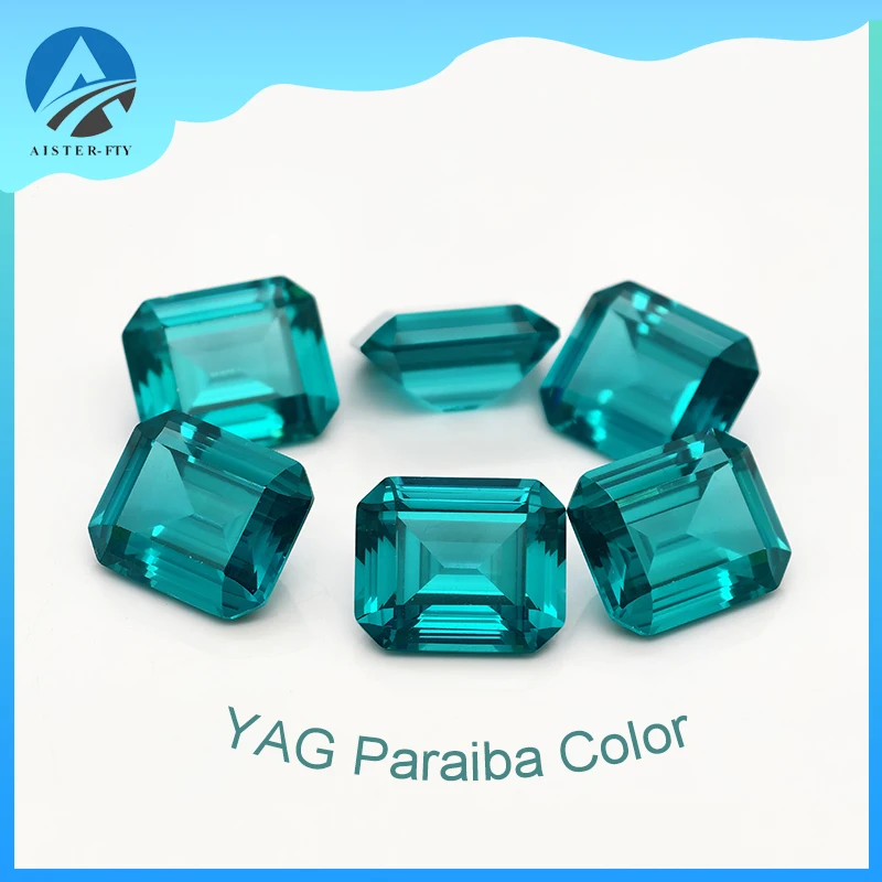

Paraiba YAG Stones Emerald Cut Yttrium Aluminium Garnet Loose Gemstones Lab Diamonds for Jewelry Design