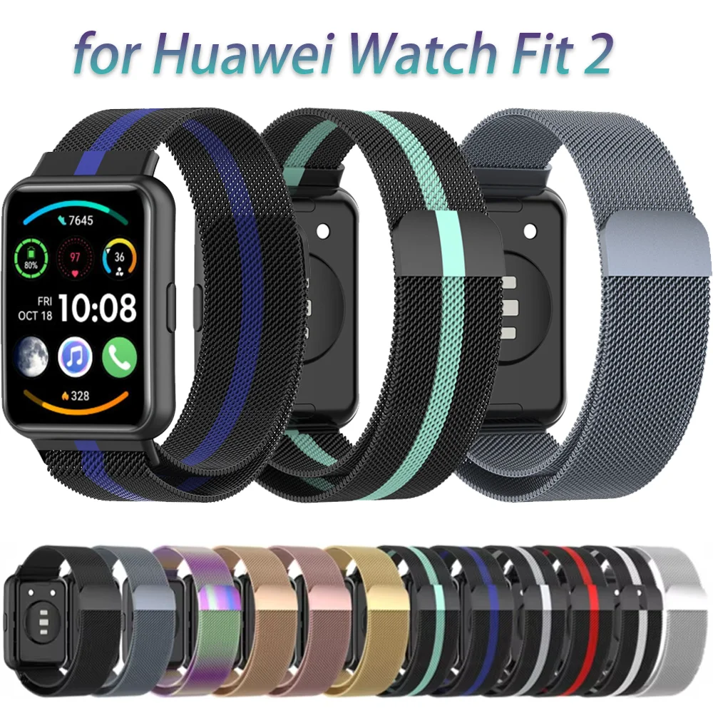Metal Magnetic Loop Band for Huawei Watch Fit 2 Strap Sport Comfortable Milanese Bracelet for Huawei Watch Fit2 Accessories Belt