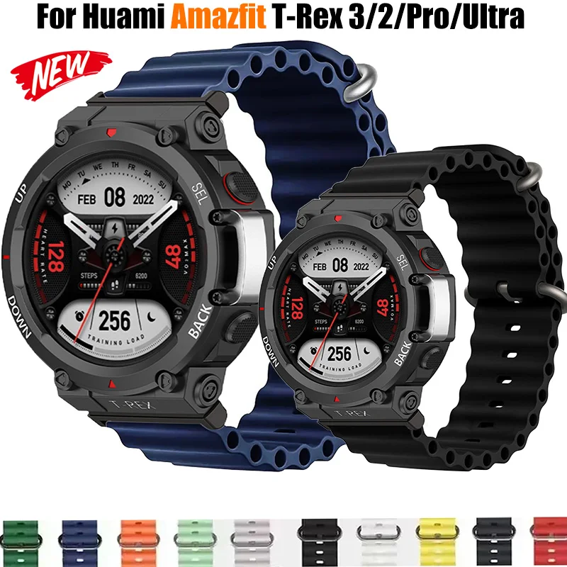 Ozean Silikon Armband Für Huami Amazfit T-Rex 3 2 Smart Uhr Atmungsaktive Armband Correa Für Amazfit T-Rex Pro band Sport Armband
