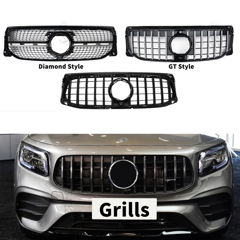 AMG GTR Grill Fit for Mercedes Benz GLB Class W247 2019-2023 Mercedes GLB Class W247 Panamericana Front Grill  2019-2023