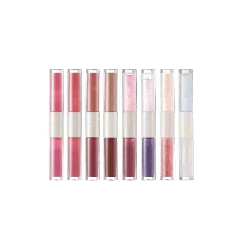 LEEMEMBER Double-Headed Crushed Ice Series Two Effect Lip Tint Gloss Glaze Water Mirror Surface Glossy Moisturing Liquid Makeup