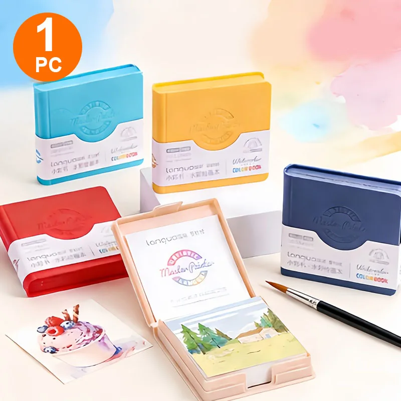1 Watercolor Sketchbook, Including 1 Notebook and 1 Pen, Each Book Contains 50 Sheets, Mini Watercolor Sketchbook Portable Drawing Book | Perfect for Art Drawing and Art Creation Journals, Includes 1 Notebook and 1 Pen