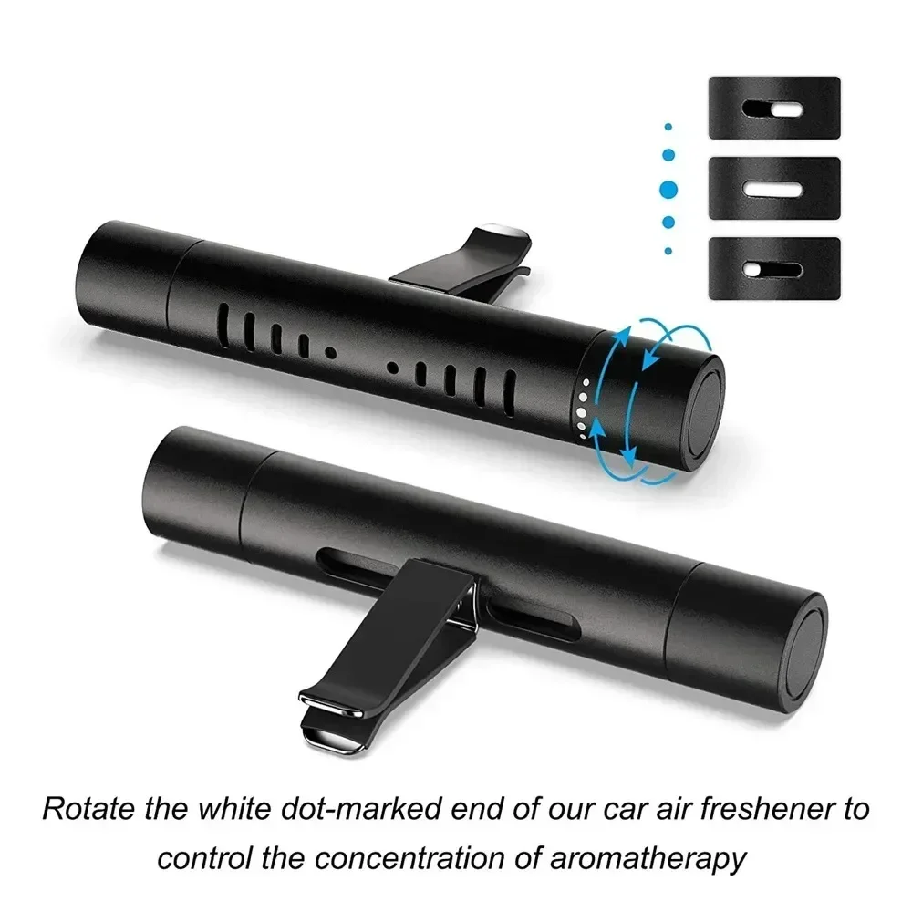 

Car Fragrance Custom Vent Clip Cylindrical Essential Oil Car Diffuser Vent Clip with 5 Refill Sticks for Auto Office Kitchen