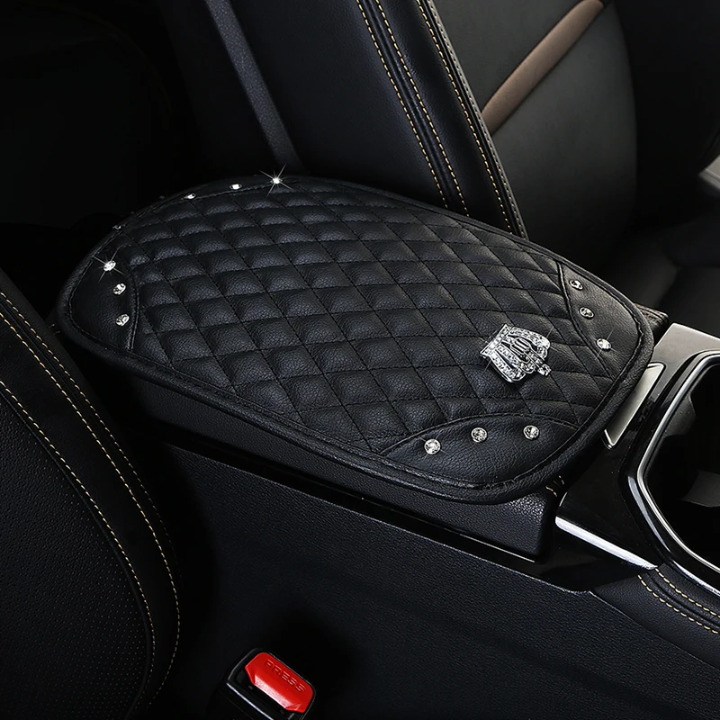 Car Armrest Box Mat Car Center Armrest Box Protective Cover Universal Women's Leather Elbow Comfort Cushion